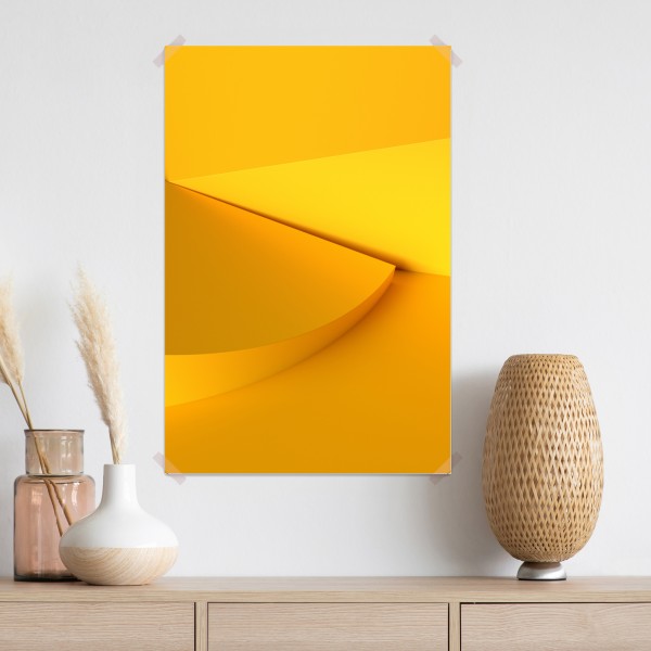 Plakat żółta geometryczna abstrakcja 3d – Wallissimo® Plakat żółta geometryczna abstrakcja 3d – Wallissimo®