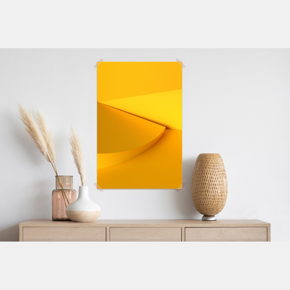 Plakat żółta geometryczna abstrakcja 3d – Wallissimo® Plakat żółta geometryczna abstrakcja 3d – Wallissimo®