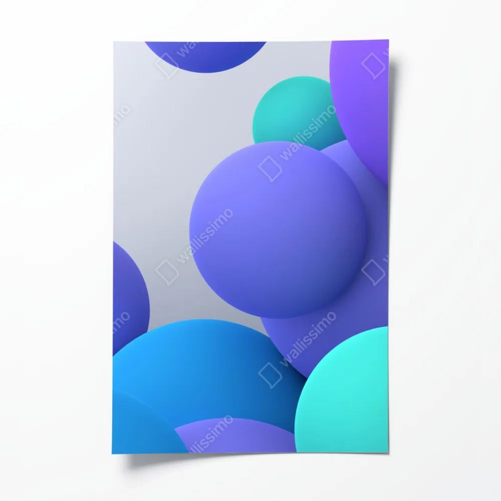 Plakat kolorowe pływające kule 3d abstrakcja – Wallissimo® Plakat kolorowe pływające kule 3d abstrakcja – Wallissimo®