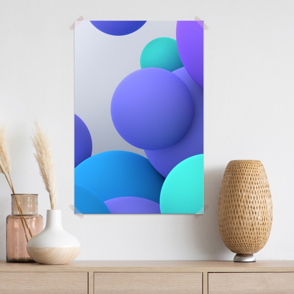 Plakat kolorowe pływające kule 3d abstrakcja – Wallissimo® Plakat kolorowe pływające kule 3d abstrakcja – Wallissimo®