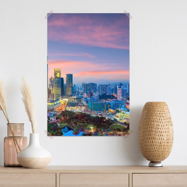 Plakat Kuala Lumpur panorama o zmierzchu – Wallissimo® Plakat Kuala Lumpur panorama o zmierzchu – Wallissimo®