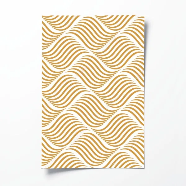 Plakat złoty wzór falowy do dekoracji ściennej