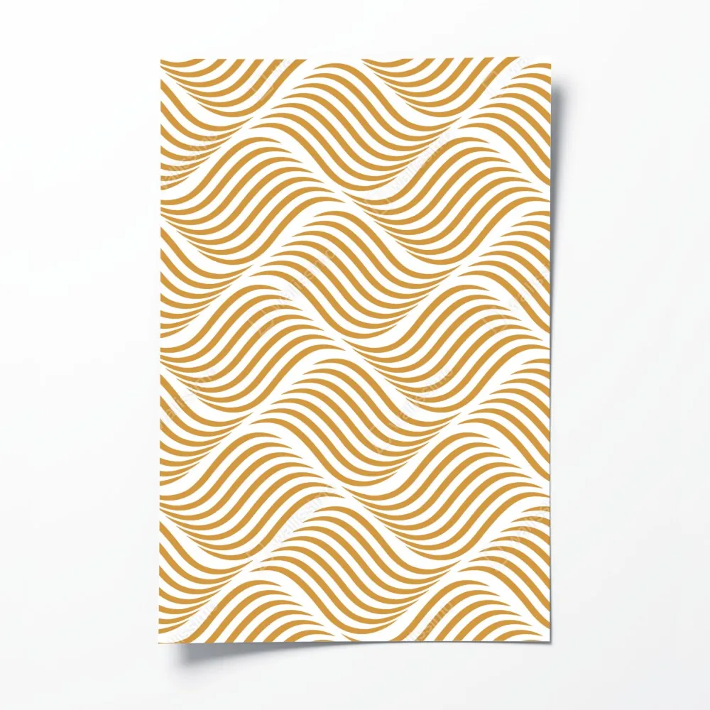 Plakat złoty wzór falowy do dekoracji ściennej – Wallissimo® Plakat złoty wzór falowy do dekoracji ściennej – Wallissimo®