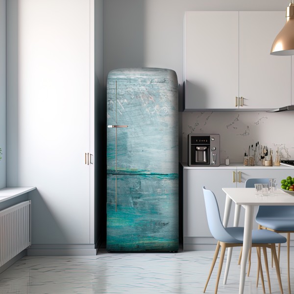 Naklejka na lodówkę spokojna turkusowa abstrakcyjna morska panorama – Wallissimo® Naklejka na lodówkę spokojna turkusowa abstrakcyjna morska panorama – Wallissimo®