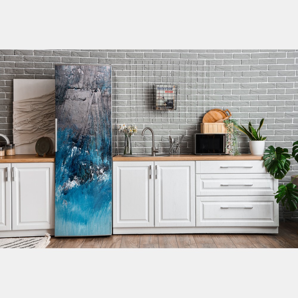 Naklejka na lodówkę głęboka niebieska tekstura abstrakcyjna – Wallissimo® Naklejka na lodówkę głęboka niebieska tekstura abstrakcyjna – Wallissimo®