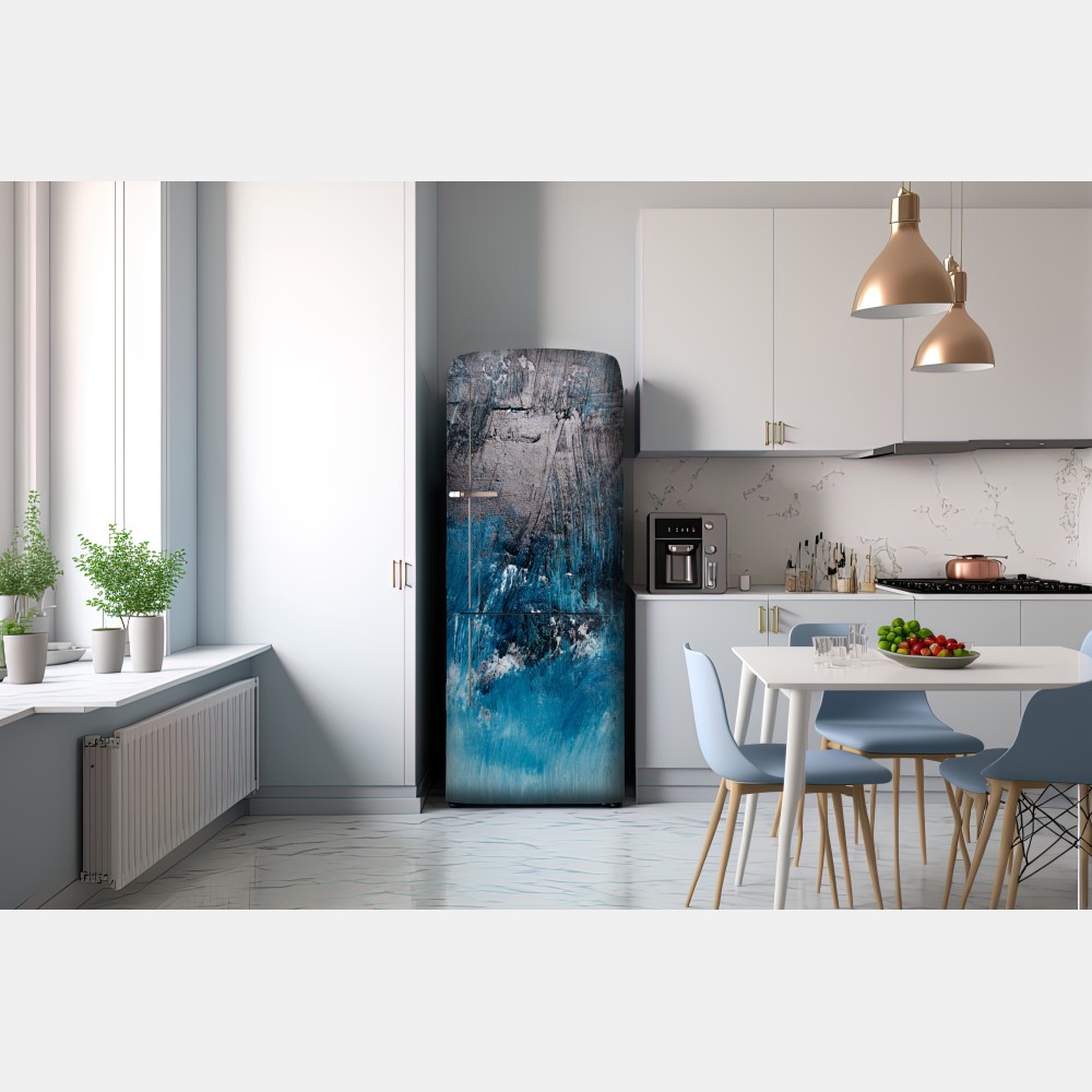 Naklejka na lodówkę głęboka niebieska tekstura abstrakcyjna – Wallissimo® Naklejka na lodówkę głęboka niebieska tekstura abstrakcyjna – Wallissimo®
