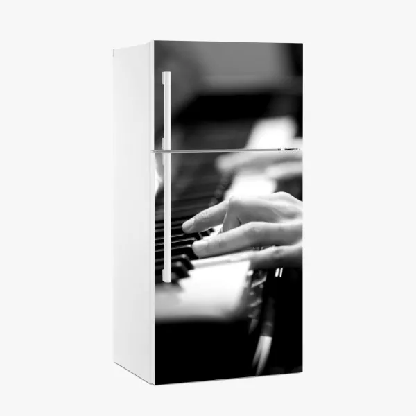 Naklejka na lodówkę biała tekstura marmuru z szarymi żyłkami – Wallissimo®