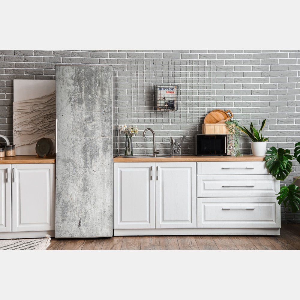 Naklejka na lodówkę surowa tekstura betonowej ściany – Wallissimo® Naklejka na lodówkę surowa tekstura betonowej ściany – Wallissimo®