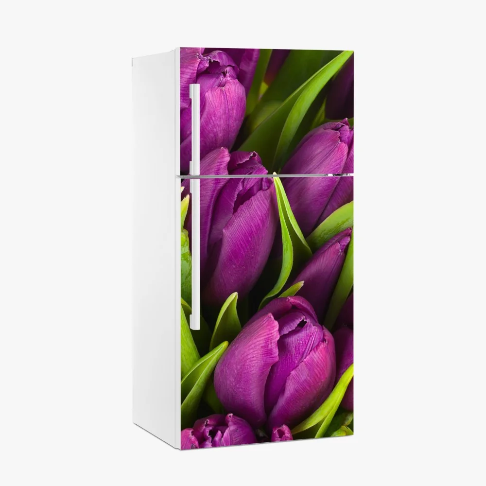 Naklejka na lodówkę fioletowy bukiet tulipanów – Wallissimo® Naklejka na lodówkę fioletowy bukiet tulipanów – Wallissimo®