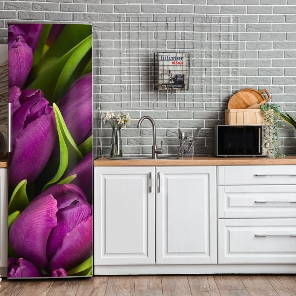 Naklejka na lodówkę słoneczna uliczka nad morzem z widokiem na zatokę – Wallissimo®