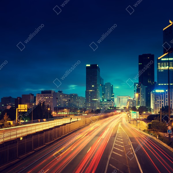 Naklejka na lodówkę La Défense panorama miasta o zmierzchu – Wallissimo® Naklejka na lodówkę La Défense panorama miasta o zmierzchu – Wallissimo®