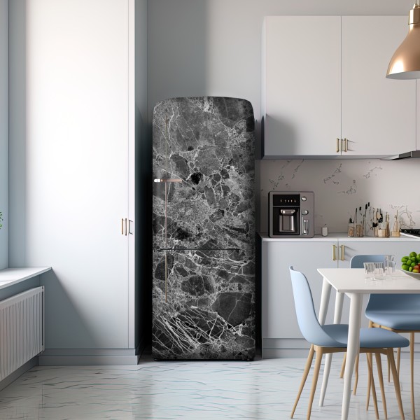 Naklejka na lodówkę monochromatyczna tekstura marmuru – Wallissimo® Naklejka na lodówkę monochromatyczna tekstura marmuru – Wallissimo®