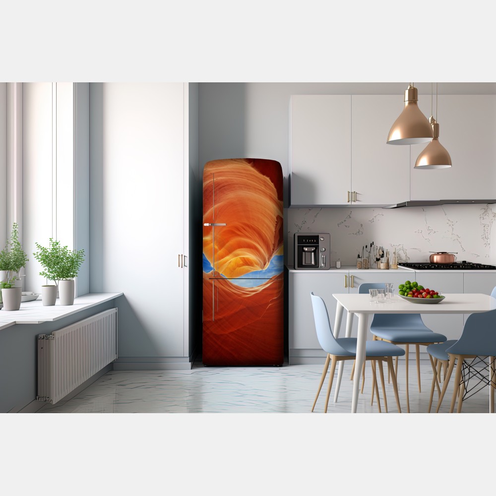 Naklejka na lodówkę Antelope Canyon wirujące piaskowcowe formy – Wallissimo® Naklejka na lodówkę Antelope Canyon wirujące piaskowcowe formy – Wallissimo®