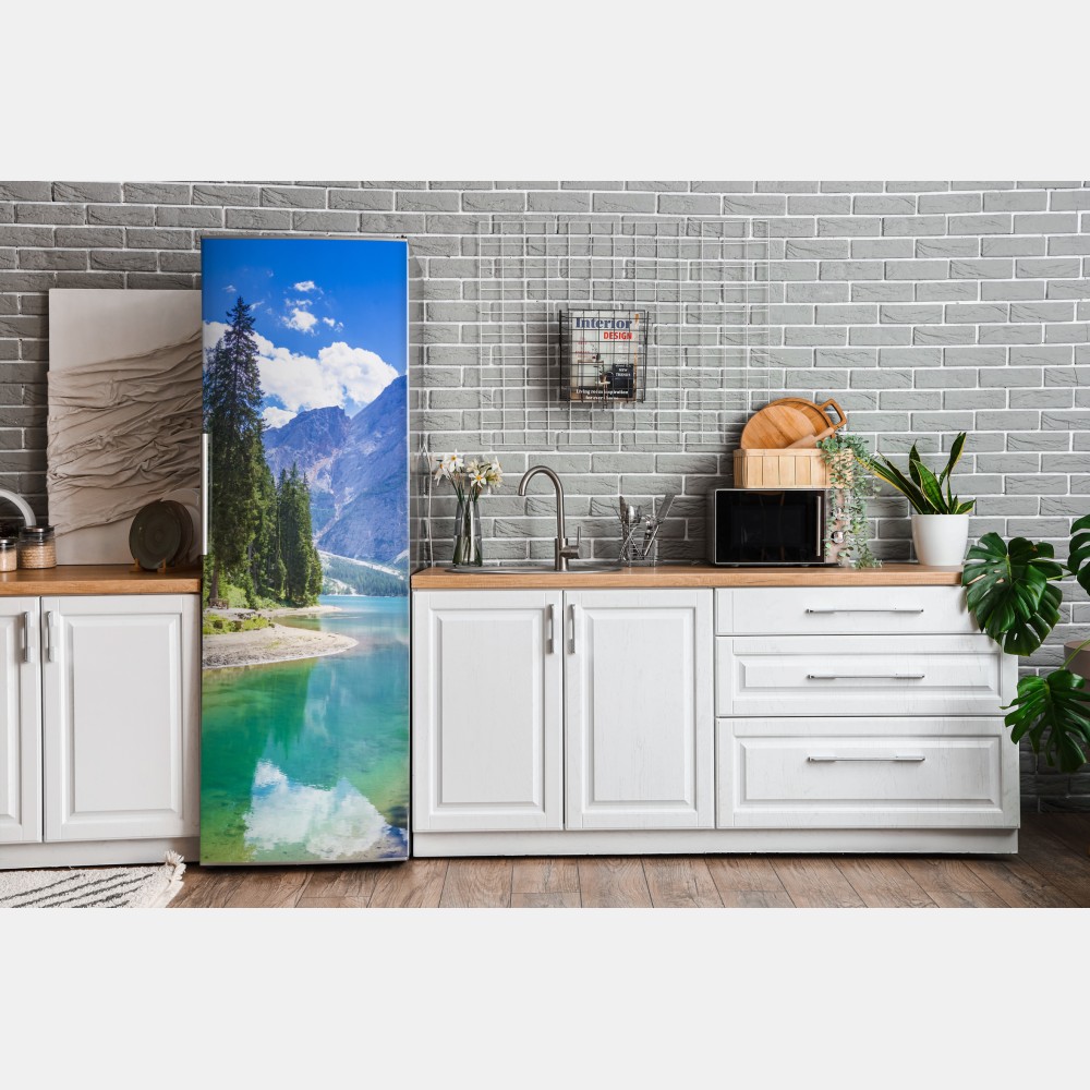 Naklejka na lodówkę Pragser Wildsee turkusowe górskie jezioro – Wallissimo® Naklejka na lodówkę Pragser Wildsee turkusowe górskie jezioro – Wallissimo®