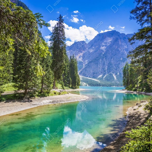 Naklejka na lodówkę Pragser Wildsee turkusowe górskie jezioro – Wallissimo® Naklejka na lodówkę Pragser Wildsee turkusowe górskie jezioro – Wallissimo®