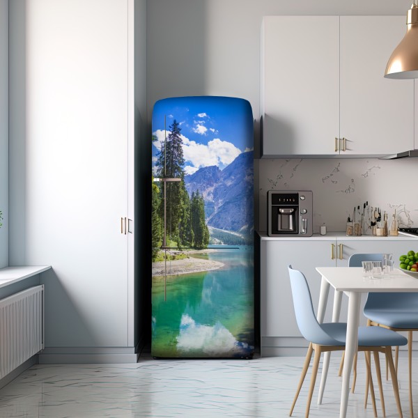 Naklejka na lodówkę Pragser Wildsee turkusowe górskie jezioro – Wallissimo® Naklejka na lodówkę Pragser Wildsee turkusowe górskie jezioro – Wallissimo®