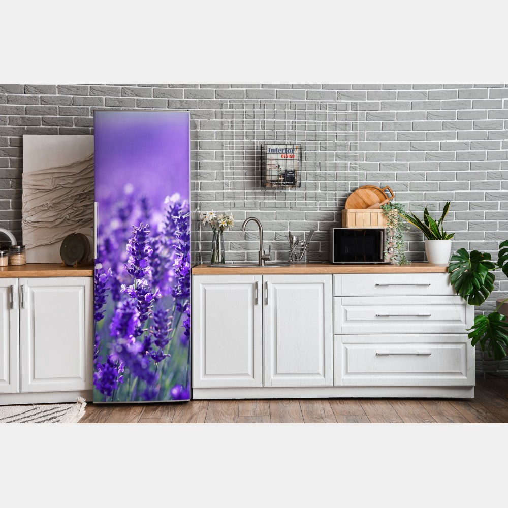 Naklejka na lodówkę zbliżenie pola lawendy – Wallissimo® Naklejka na lodówkę zbliżenie pola lawendy – Wallissimo®