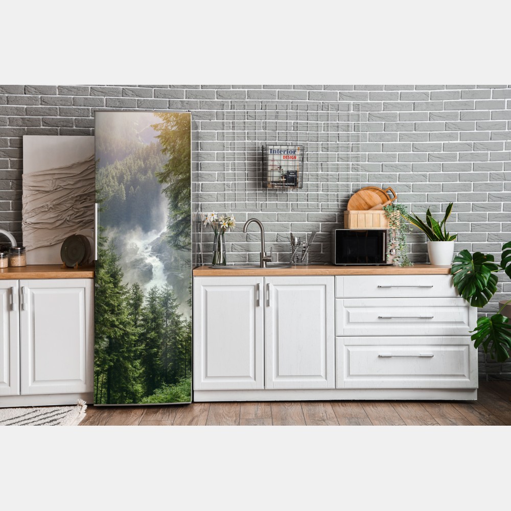 Naklejka na lodówkę Krimml wodospad w bujnym alpejskim lesie – Wallissimo® Naklejka na lodówkę Krimml wodospad w bujnym alpejskim lesie – Wallissimo®