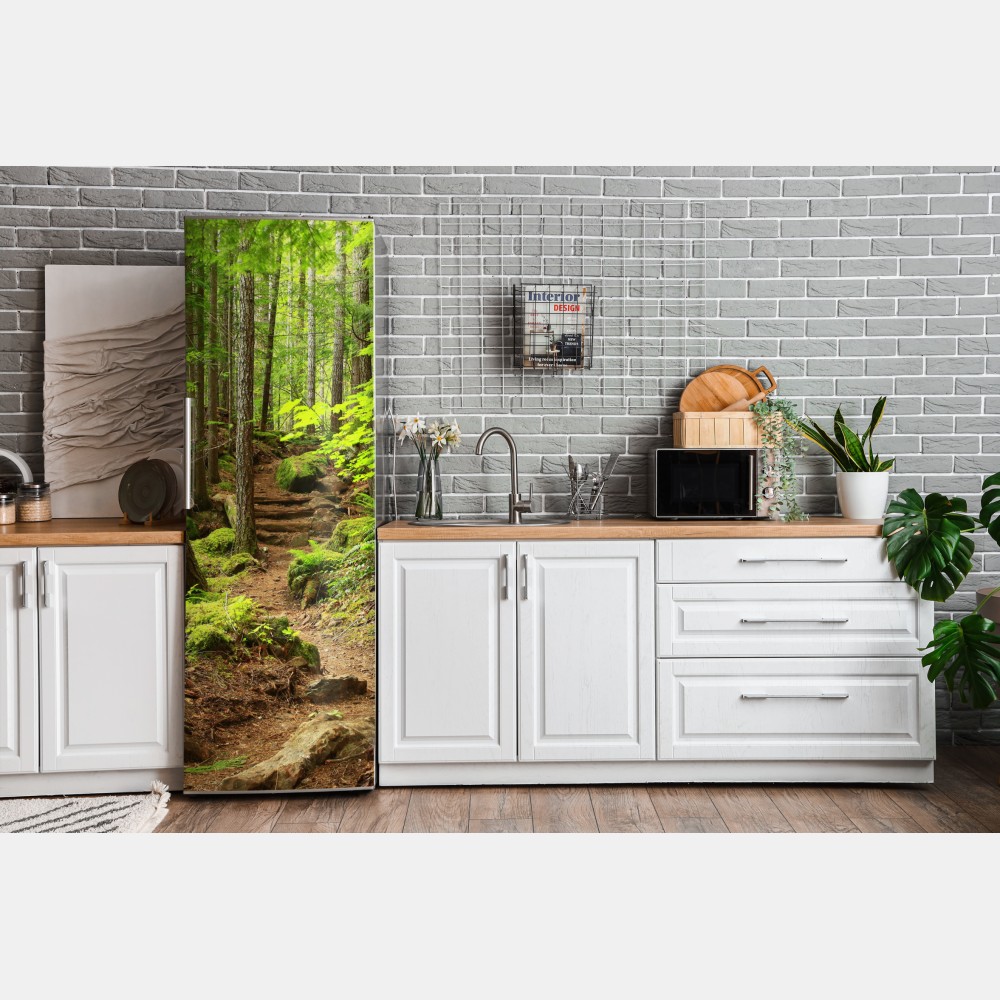 Naklejka na lodówkę mchowa leśna ścieżka – Wallissimo® Naklejka na lodówkę mchowa leśna ścieżka – Wallissimo®