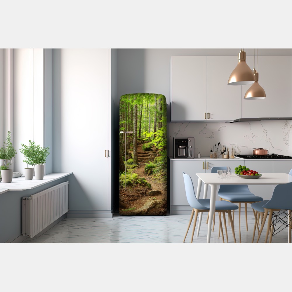 Naklejka na lodówkę mchowa leśna ścieżka – Wallissimo® Naklejka na lodówkę mchowa leśna ścieżka – Wallissimo®