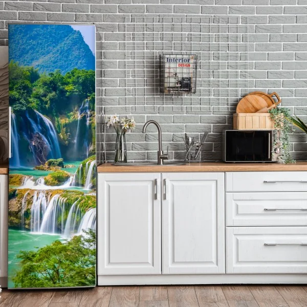 Naklejka na lodówkę nieskończona ściana czerwonych róż – Wallissimo®