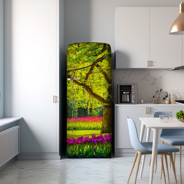 Naklejka na lodówkę barwny ogród tulipanów w Keukenhof – Wallissimo® Naklejka na lodówkę barwny ogród tulipanów w Keukenhof – Wallissimo®