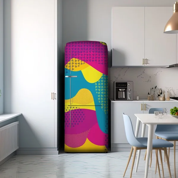 Naklejka na lodówkę żywy abstrakcyjny wzór fal – Wallissimo® Naklejka na lodówkę żywy abstrakcyjny wzór fal – Wallissimo®