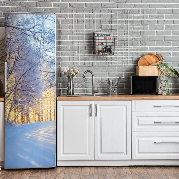 Naklejka na lodówkę turkusowe fale na piaszczystej plaży – Wallissimo®