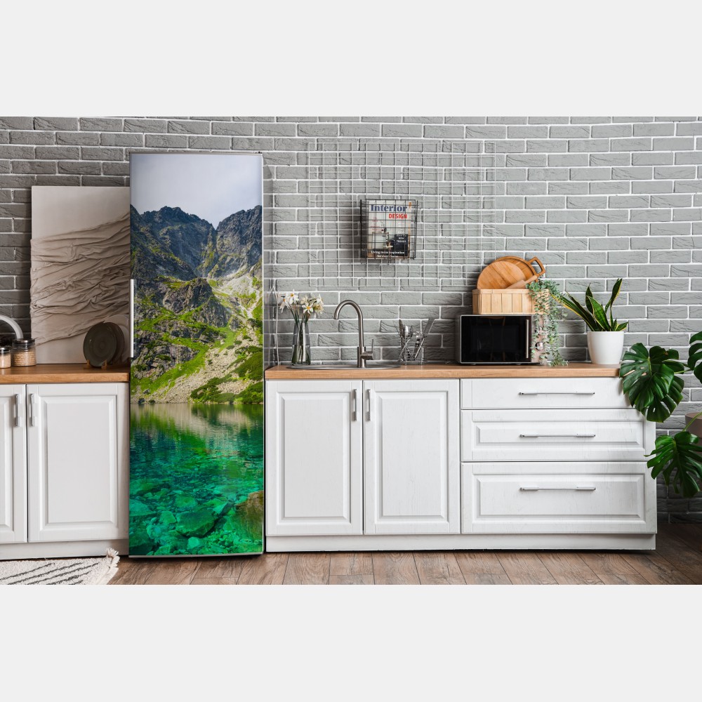 Naklejka na lodówkę Czarny Staw górskie odbicie Tatry – Wallissimo® Naklejka na lodówkę Czarny Staw górskie odbicie Tatry – Wallissimo®