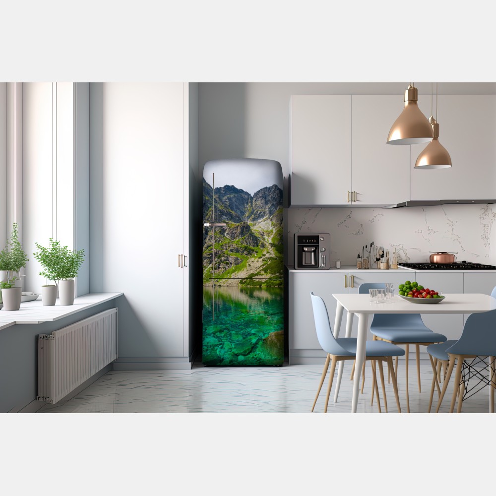 Naklejka na lodówkę Czarny Staw górskie odbicie Tatry – Wallissimo® Naklejka na lodówkę Czarny Staw górskie odbicie Tatry – Wallissimo®