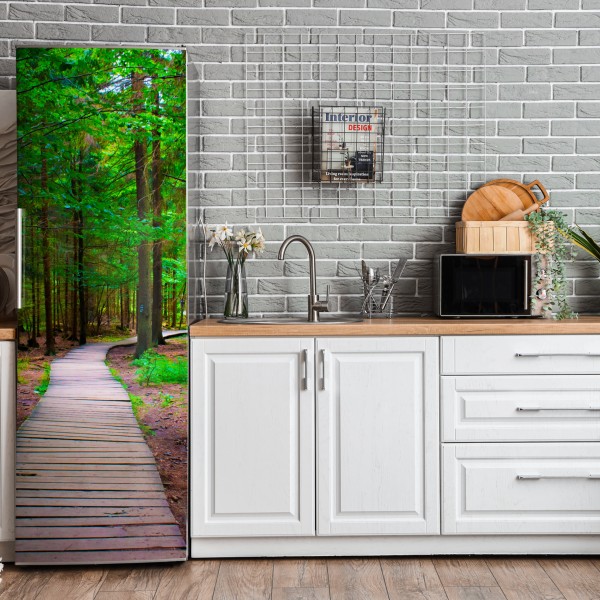 Naklejka na lodówkę vintage wzór różany w odcieniach różu – Wallissimo®