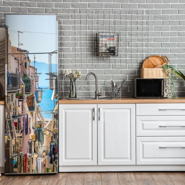 Naklejka na lodówkę spokojne monochromatyczne jezioro z odbiciami – Wallissimo®