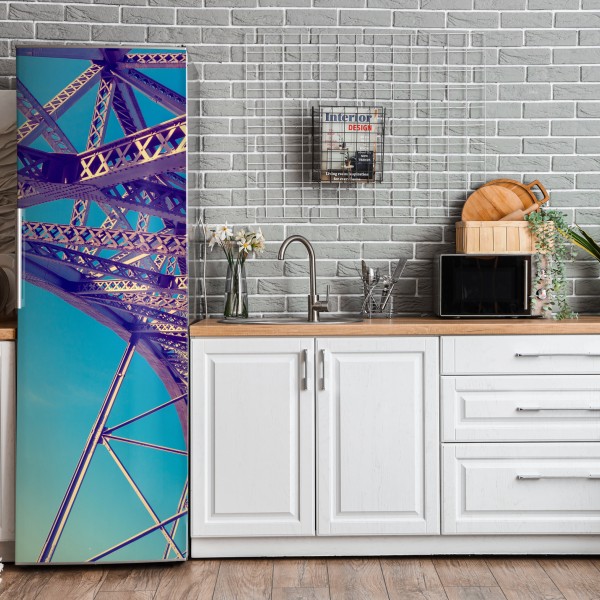 Naklejka na lodówkę złote liście w stylu line art – Wallissimo®