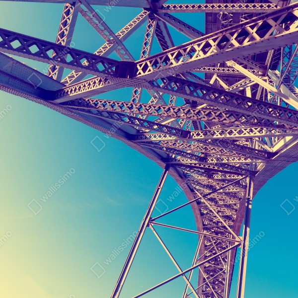Naklejka na lodówkę abstrakcyjna stalowa konstrukcja mostu w perspektywie – Wallissimo® Naklejka na lodówkę abstrakcyjna stalowa konstrukcja mostu w perspektywie – Wallissimo®