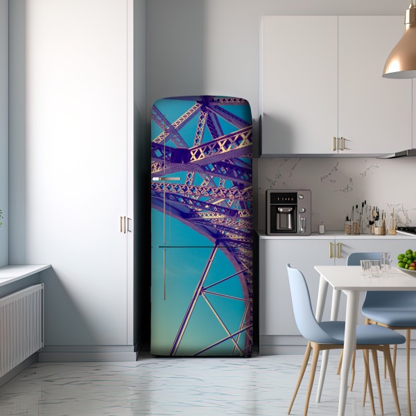 Naklejka na lodówkę abstrakcyjna stalowa konstrukcja mostu w perspektywie – Wallissimo® Naklejka na lodówkę abstrakcyjna stalowa konstrukcja mostu w perspektywie – Wallissimo®