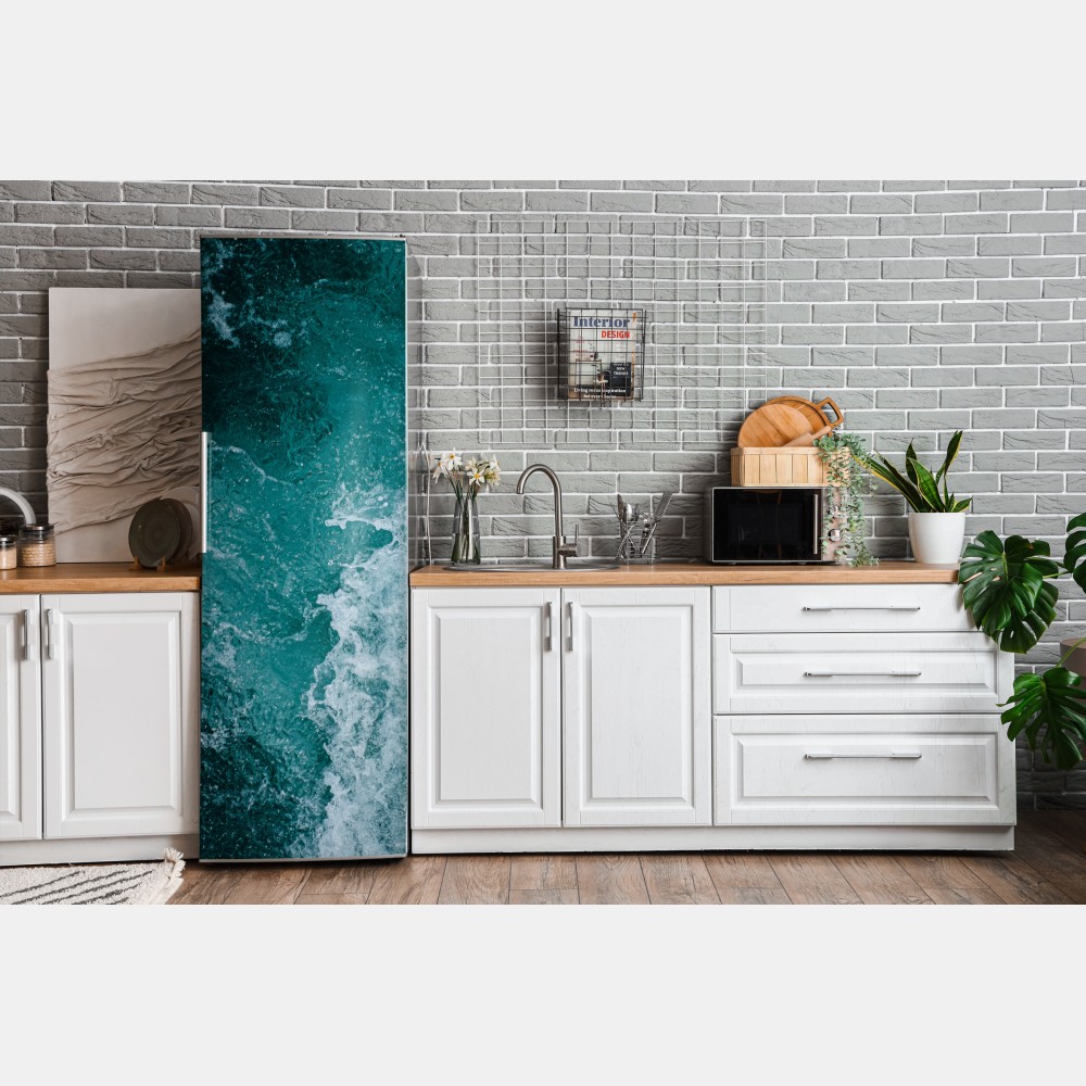Naklejka na lodówkę turkusowe fale morskie – Wallissimo® Naklejka na lodówkę turkusowe fale morskie – Wallissimo®