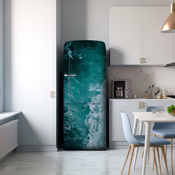 Naklejka na lodówkę turkusowe fale morskie – Wallissimo® Naklejka na lodówkę turkusowe fale morskie – Wallissimo®