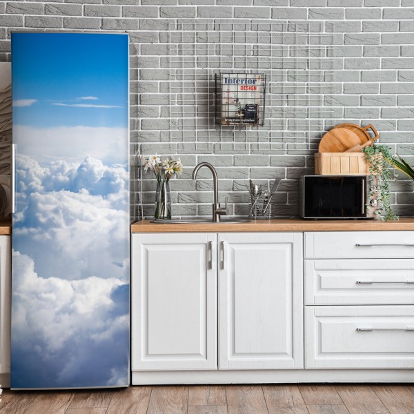 Naklejka na lodówkę turkusowy wzór łusek z złotymi detalami – Wallissimo®