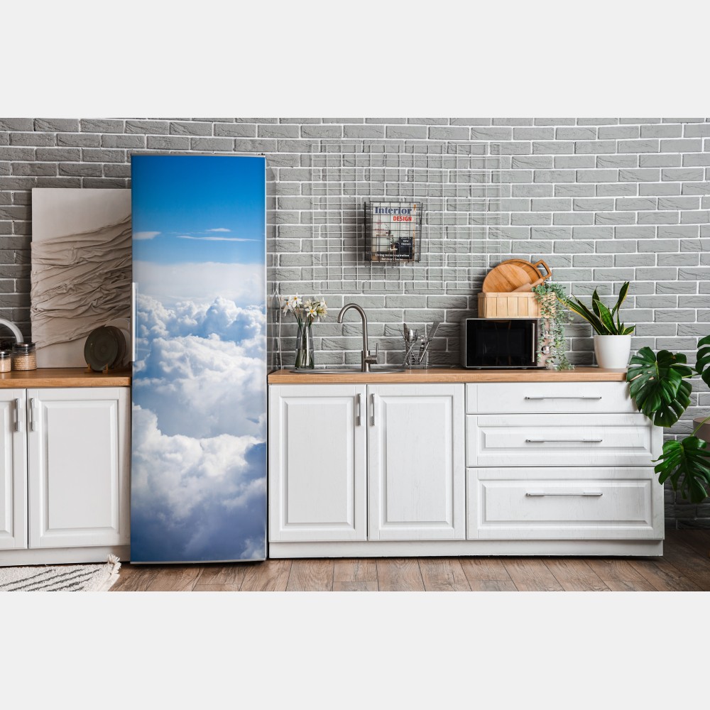 Naklejka na lodówkę spokojny niebiański pejzaż chmur – Wallissimo® Naklejka na lodówkę spokojny niebiański pejzaż chmur – Wallissimo®