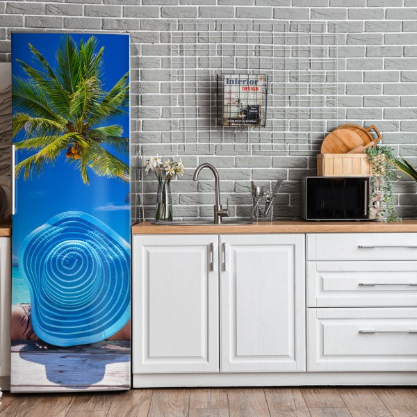 Naklejka na lodówkę zimowy spokój w Hallstatt — alpejska wioska nad jeziorem – Wallissimo®