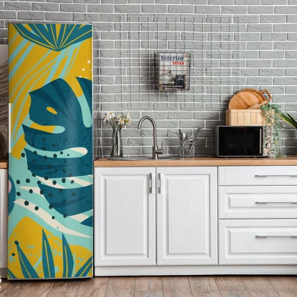 Naklejka na lodówkę złoty wzór art deco – Wallissimo®