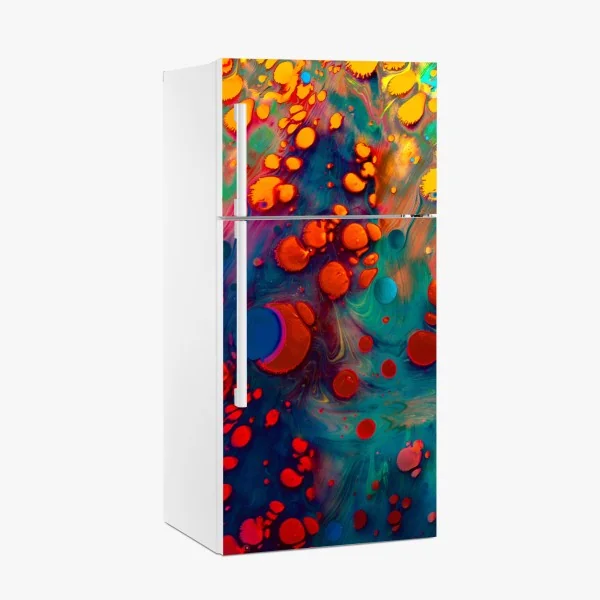 Naklejka na lodówkę złoto-czarny marmurowy wir abstrakcyjny – Wallissimo®