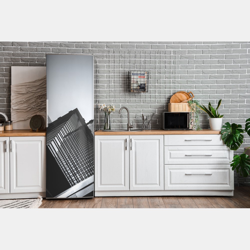 Naklejka na lodówkę Hongkong budynek komercyjny z bliska – Wallissimo® Naklejka na lodówkę Hongkong budynek komercyjny z bliska – Wallissimo®