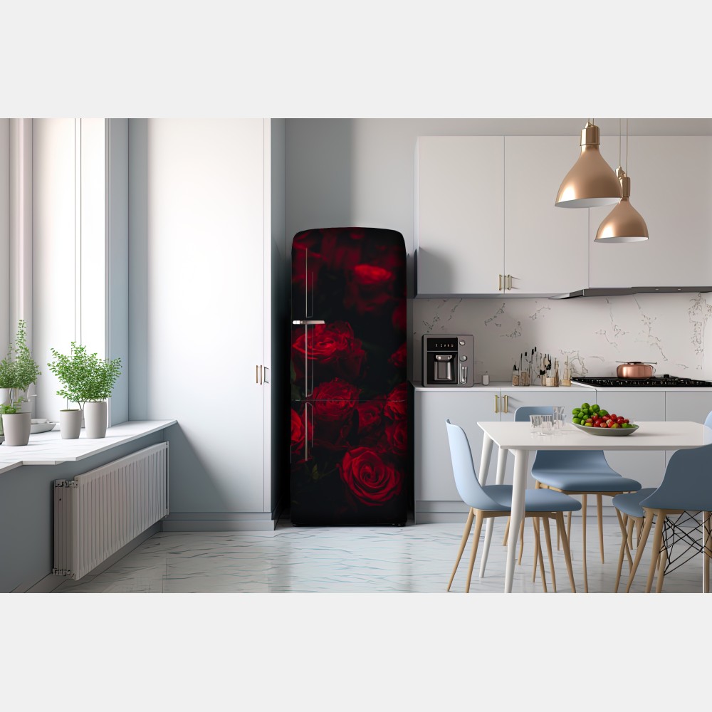 Naklejka na lodówkę bukiet czerwonych róż – Wallissimo® Naklejka na lodówkę bukiet czerwonych róż – Wallissimo®