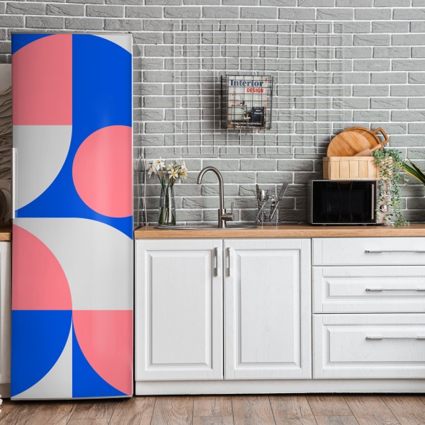 Naklejka na lodówkę delikatny turkusowy wzór liści – Wallissimo®