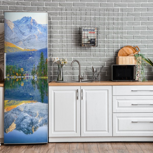 Naklejka na lodówkę jezioro Hintersee jesienny zachód i odbicie – Wallissimo®