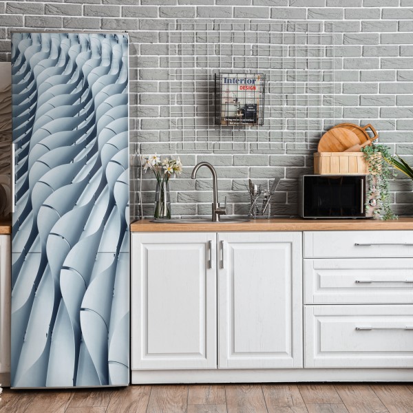 Naklejka na lodówkę złote liście w stylu line art – Wallissimo®