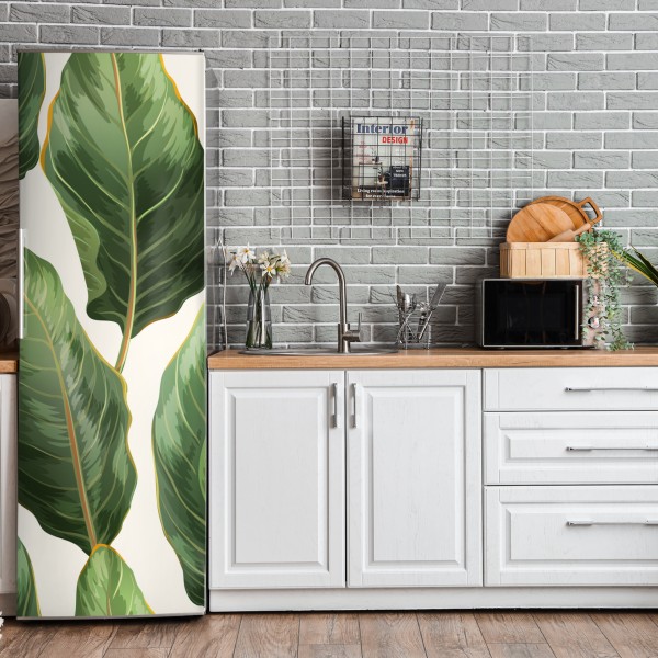 Naklejka na lodówkę złoty zachód słońca nad górami – Wallissimo®