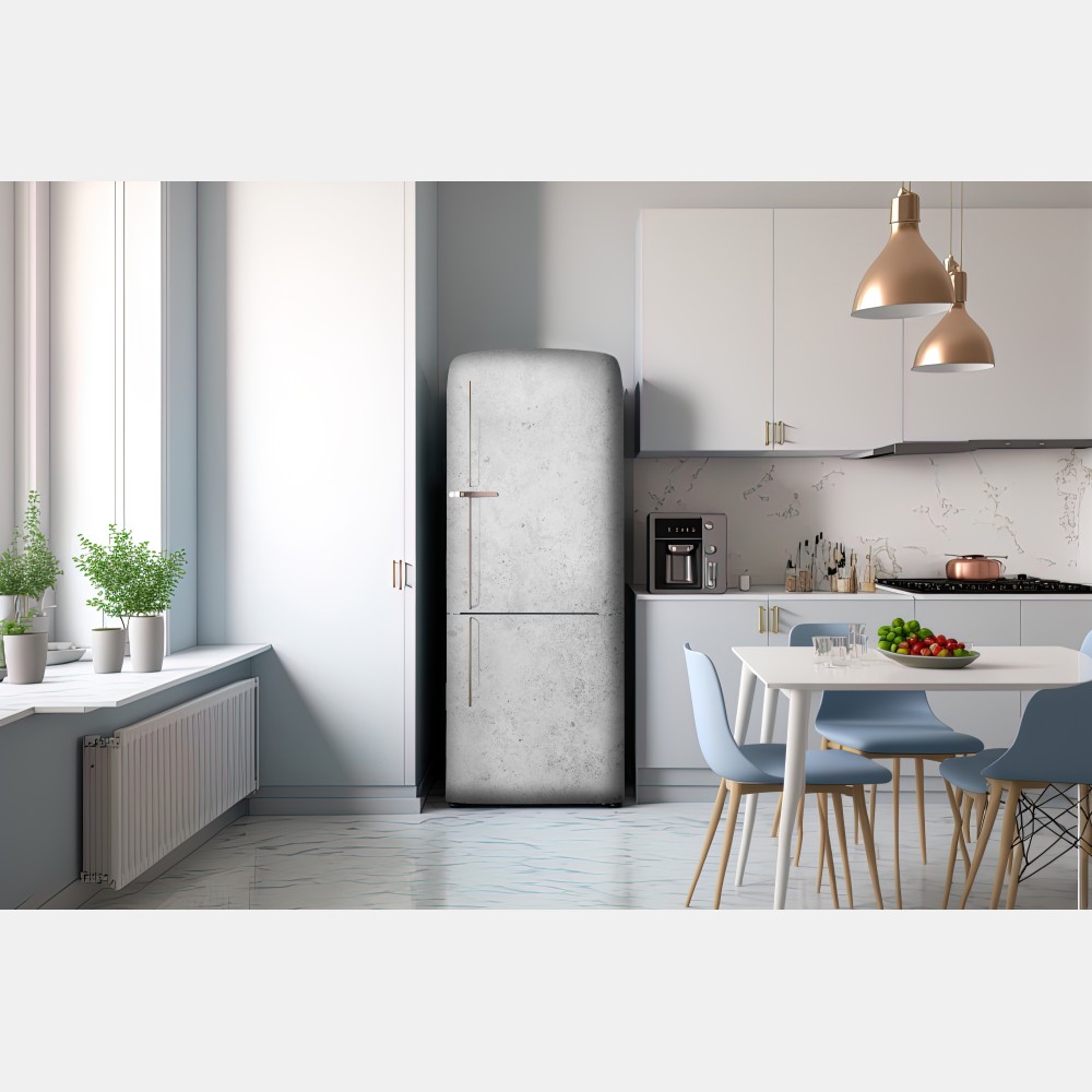 Naklejka na lodówkę szara betonowa tekstura ściany – Wallissimo® Naklejka na lodówkę szara betonowa tekstura ściany – Wallissimo®