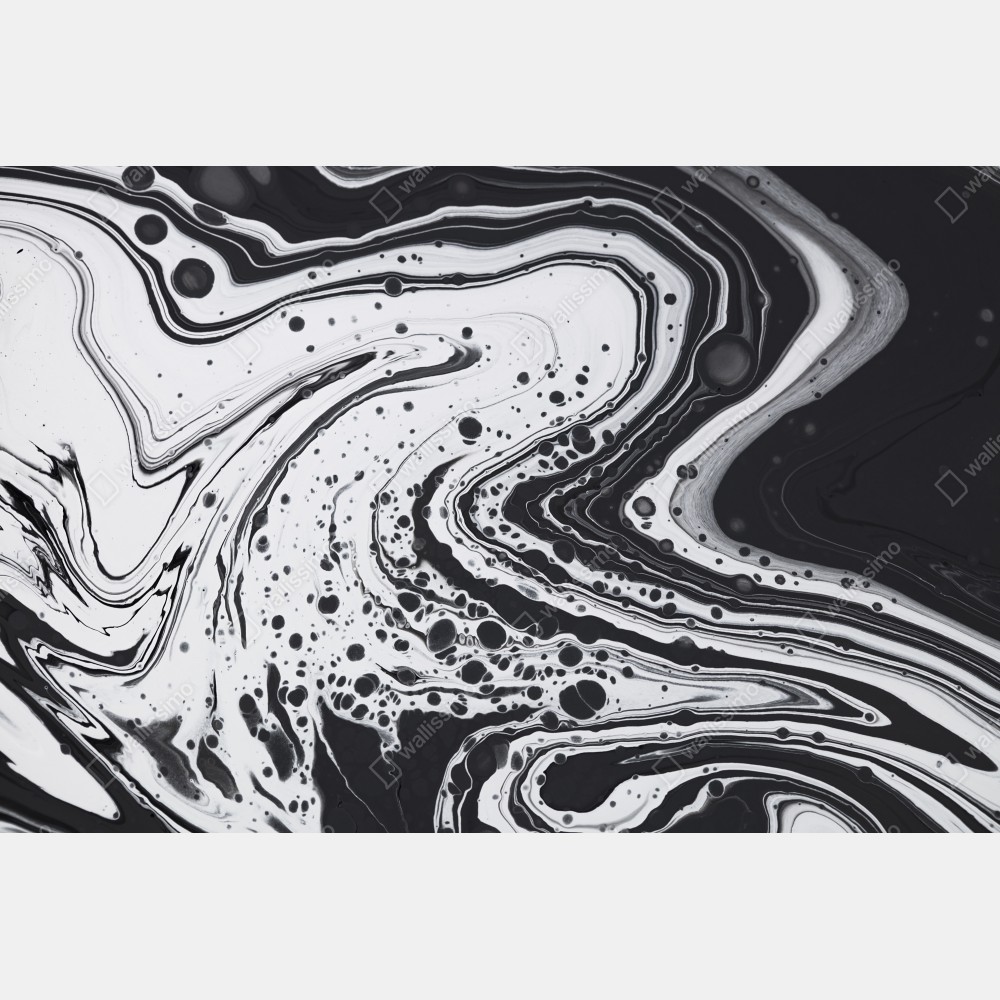 Naklejka na lodówkę czarno-biała marmurowa abstrakcja – Wallissimo® Naklejka na lodówkę czarno-biała marmurowa abstrakcja – Wallissimo®
